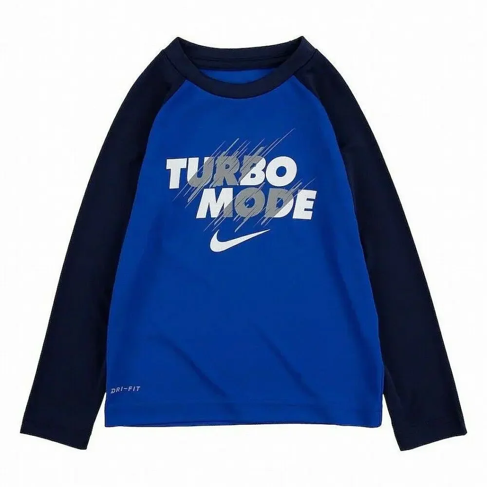 Nike Baby Boys Blue Dri-Fit Raglan T-Shirt 4T